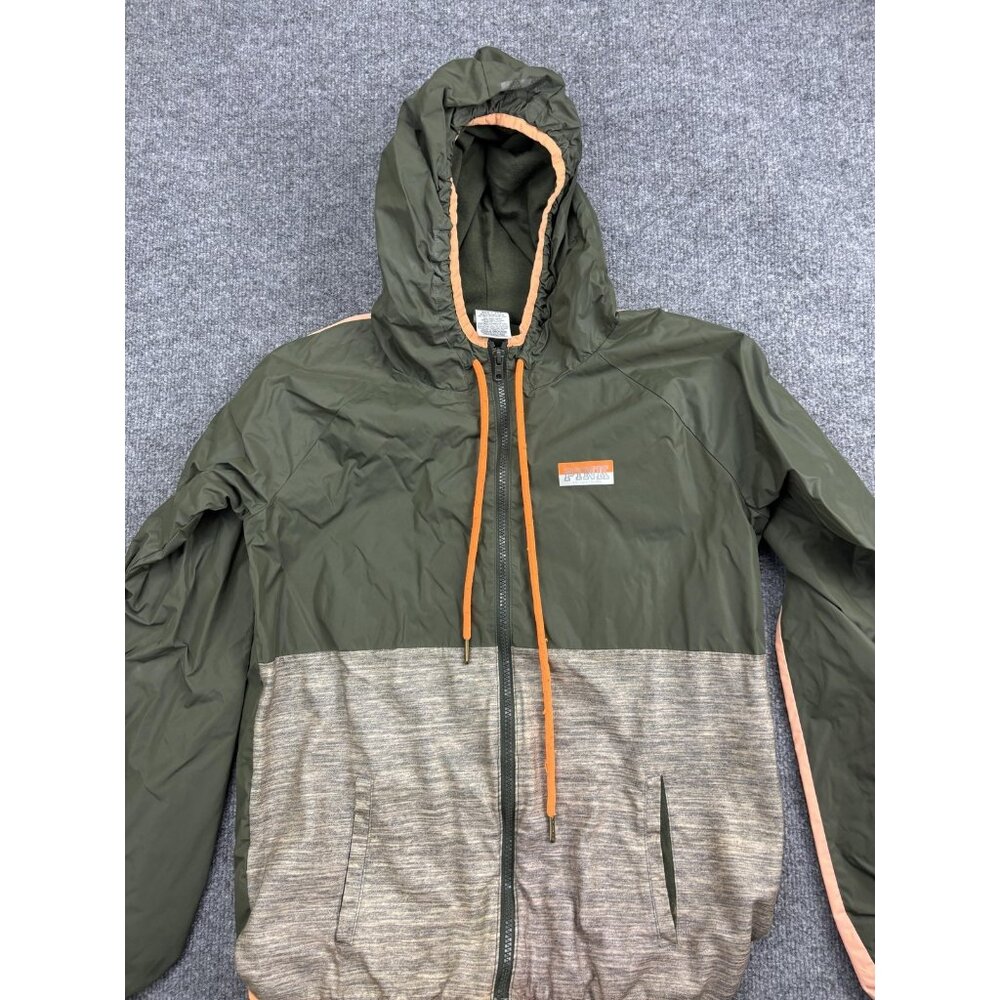 PINK Victoria's Secret Windbreaker Jacket Womens XS/S Green Colorblock Full Zip‎